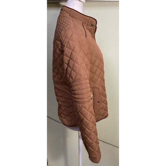 Love Tree Diamond Quilted Jacket Women’s Size M Brown Full Zip Lined Pockets - Picture 8 of 14